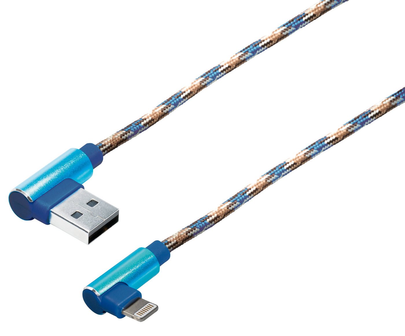 Maxtrack Smartphone-Kabel, USB, USB-A Winkelstecker auf 8-pol. Winkelstecker (100 cm), Ladekabel gewinkelt Reversible für iPhone, iPad, iPod von Maxtrack