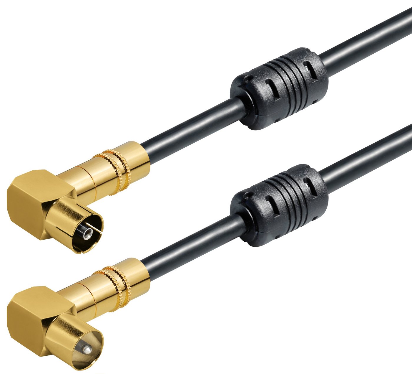 Maxtrack TV-Kabel, IEC Stecker, IEC-Stecker auf IEC-Buchse (500 cm), High-End Antennen-Kabel, 5-fach geschirmt, 135 dB, Class A+ von Maxtrack