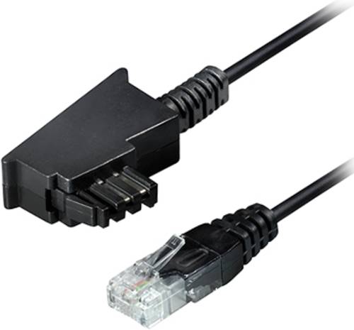 Maxtrack Telefon (analog) Anschlusskabel [1x TAE-F-Stecker - 1x LAN (10/100MBit/s)] 3.0m Schwarz von Maxtrack