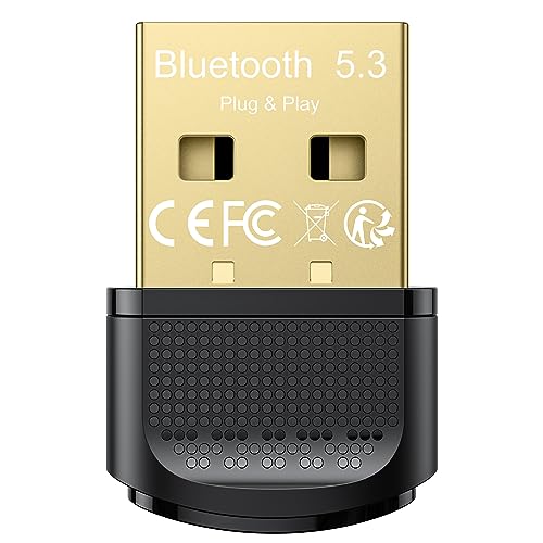 Maxuni Bluetooth Adapter, Bluetooth USB Dongle 5.3, Langstrecken Netzwerkadapter Stick für PC, Laptop, Desktop, Headset, Lautsprecher, Tastatur, Kopfhörer, Maus, Windows 10/11/8.1/7 von Maxuni