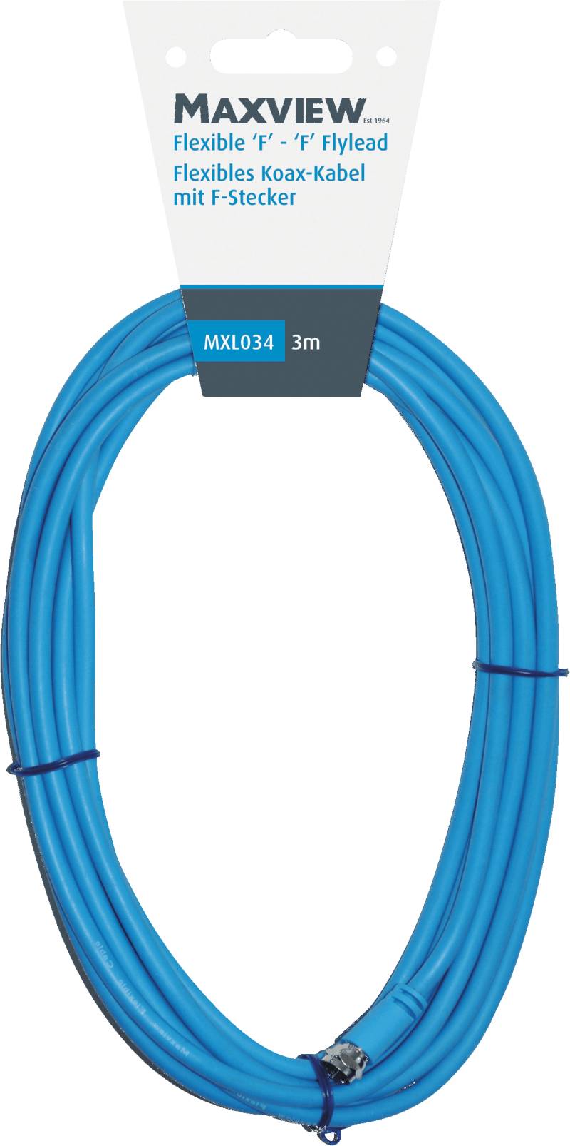 Maxview flexibles Sat-Kabel mit F-Anschlüssen 20,0m von Maxview