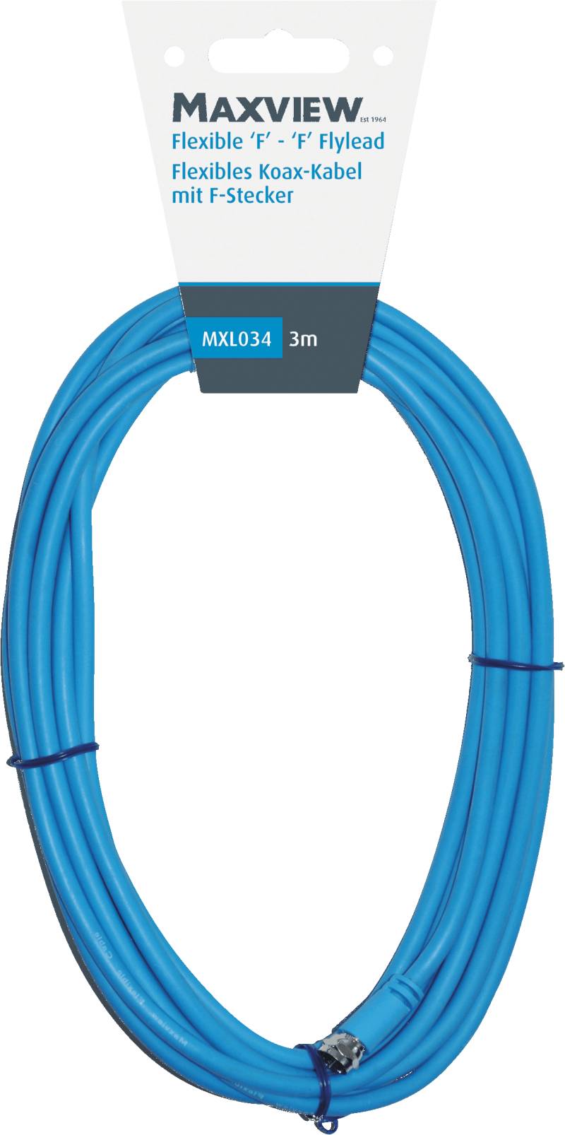 Maxview flexibles Sat-Kabel mit F-Anschlüssen 3,0 m von Maxview