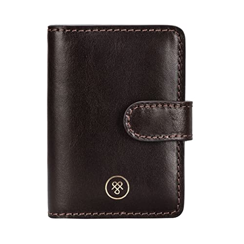 Maxwell Scott - Luxuriöser Mini-Taschen-Agenda-Organizer aus Leder - Handgefertigt aus italienischen Vollnarbenhäuten - The Alvito Dunkelbraun von Maxwell Scott