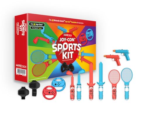 Maxx Tech Joy-Con Sports Kit for Nintendo Switch 2&1, Switch Sports, 12in1 Joy-con sports kit, Nintendo Switch 2 & 1 compatible Maxx Tech Joy-Con Sports Kit for Nintendo Switch 2&1, Switch Sports, 12in1 Joy-con sports kit, Nintendo Switch 2 & 1 compatible von Maxx Tech