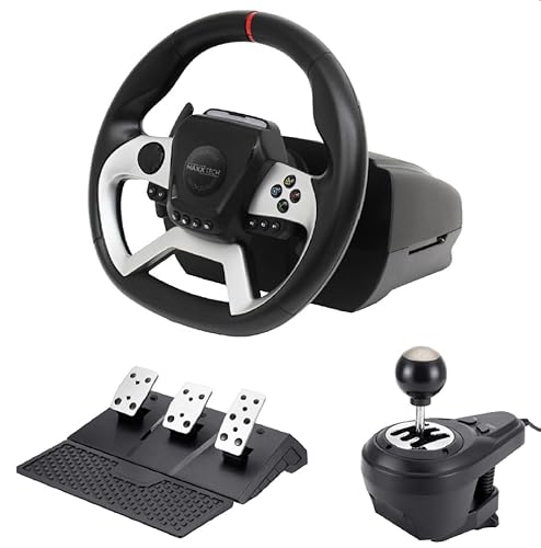 Maxx Tech Pro FF Racing Wheel Kit (Wheel, 3-Pedal Set & Shifter) - PS4/PC/Xbox von Maxx Tech