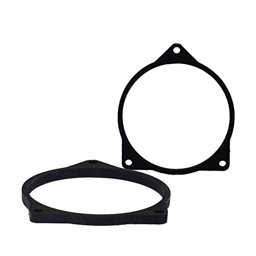 [1 Paar] 100 mm MDF Lautsprecher Ringe kompatibel mit BMW 5 E60, E61 | passend für Vordertür | Farbe: schwarz | wasserundurchlässig von Maxxcount