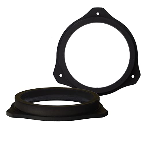 [1 Paar] 165 mm MDF Lautsprecher Ringe kompatibel mit Kia Stonic | passend für Vordertür und Hintertür | Farbe: schwarz | wasserundurchlässig von Maxxcount