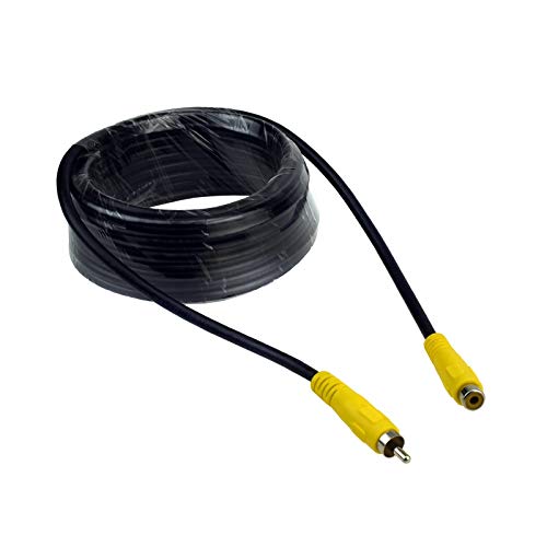 5m Cinch Audio Video Kabel Verlängerung | digital koaxial 75 Ohm Bild Videokabel und Mono Stereo Audiokabel | Farbe: schwarz/gelb von Maxxcount