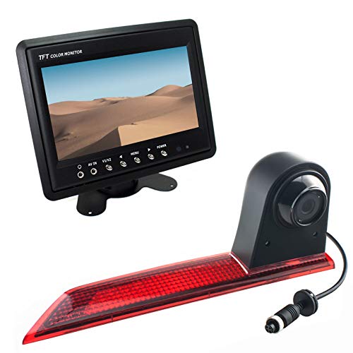 Set: Rückfahrkamera 3. Bremsleuchte + Stand-Alone Monitor 17,8cm (7 Zoll) kompatibel mit Ford Transit Custom ab 05/2016 | 120° Erfassungswinkel | 700 TV-Linien | IP69K | Nachtsicht-Funktion von Maxxcount