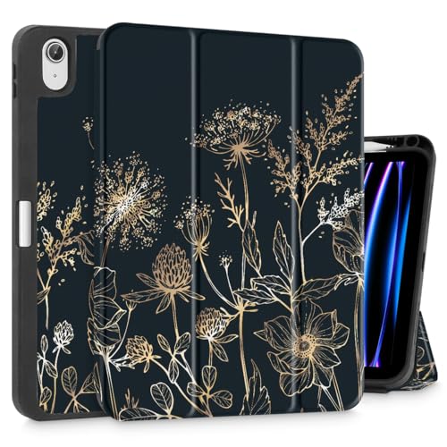 May Chen Schutzhülle für iPad Air 11 Zoll (M3 2025/M2 2024) 7. / 6. Generation, iPad Air 11 Zoll 5. / 4. Generation, Version 2022 2020 mit Pencel Hodel, dreifach faltbarer Ständer, automatische Wake von May Chen