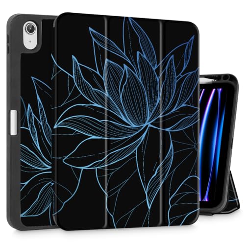 May Chen Schutzhülle für iPad Air 11 Zoll (M3 2025/M2 2024) 7. / 6. Generation, iPad Air 11 Zoll 5. / 4. Generation, Version 2022 2020 mit Pencel Hodel, dreifach faltbarer Ständer, automatische Wake von May Chen