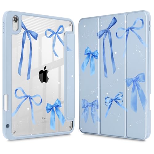May Chen Schutzhülle für iPad Air 13 Zoll (M3) 2025, (M2) 2024 – [Integrierter Stifthalter] Stoßfeste Abdeckung mit klarer, transparenter Rückseite, automatische Sleep/Wake-Abdeckung von May Chen