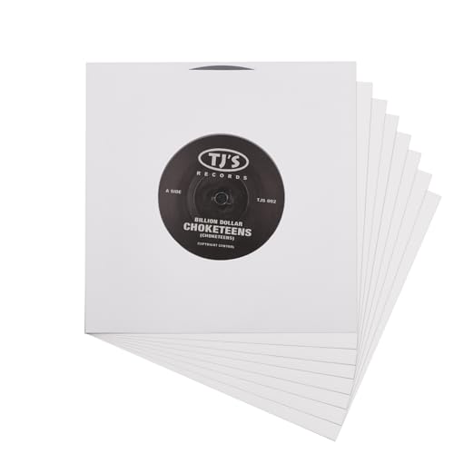 Innenhüllen für Schallplatten, schweres, säurefreies Papier, quadratisch, weiß, Kraftpapier, Innenhüllen mit Loch, für LP-Alben, 20 Stück, weiß, 17,78 cm (7 Zoll) Innenhüllen für Schallplatten, schweres, säurefreies Papier, quadratisch, weiß, Kraftpapier, Innenhüllen mit Loch, für LP-Alben, 20 Stück, weiß, 17,78 cm (7 Zoll) von MayRecords
