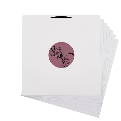 Innenhüllen für Schallplatten, schweres, säurefreies Papier, quadratisch, weiß, Kraftpapier, Innenhüllen mit Loch, für LP-Alben, 25,4 cm, 20 Stück Innenhüllen für Schallplatten, schweres, säurefreies Papier, quadratisch, weiß, Kraftpapier, Innenhüllen mit Loch, für LP-Alben, 25,4 cm, 20 Stück von MayRecords