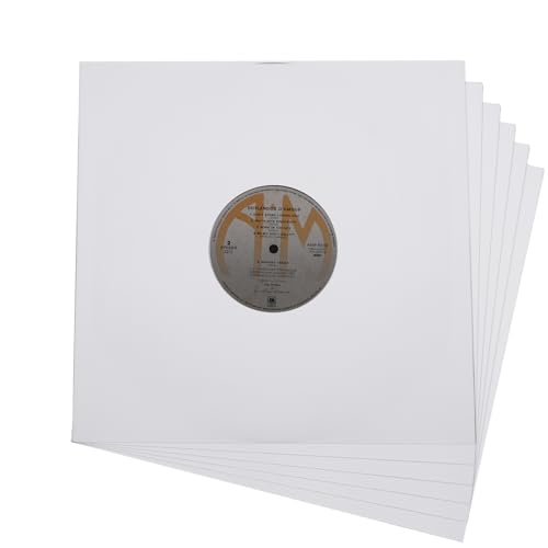 Innenhüllen für Schallplatten, schweres, säurefreies Papier, quadratisch, weiß, Kraftpapier, Innenhüllen mit Loch, für LP-Alben, 30,5 cm, 20 Stück Innenhüllen für Schallplatten, schweres, säurefreies Papier, quadratisch, weiß, Kraftpapier, Innenhüllen mit Loch, für LP-Alben, 30,5 cm, 20 Stück von MayRecords