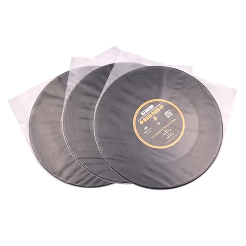 LP Innenhüllen aus Vinyl, transparent, antistatisch, Kunststoff, runde Unterseite, Schutzhüllen, Albumhüllen (25,4 cm, 50 Stück) von MayRecords