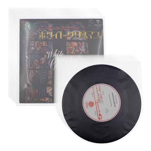 Vinyl-Schallplattenhüllen, 50 Stück Vinyl-Schallplatten-Innenhüllen und 50 Stück Schallplatten-Außenhüllen, antistatische Kunststoff-Schutzhüllen für 17,8 cm (7 Zoll) Vinyl-Schallplatten von MayRecords