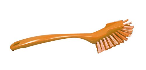 Maya Professional Tools 10463-7 Spülbürste mittelharte Borsten, FBK/Lebensmittelhygiene mit Schaber, 255 mm x 28 mm, Orange von Maya