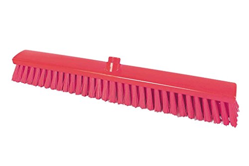 Maya Professional Tools 47156-3 StraßenBesen FBK/Lebensmittelhygiene mit mittelharten Borsten, 600 mm x 60 mm, Rot von Maya