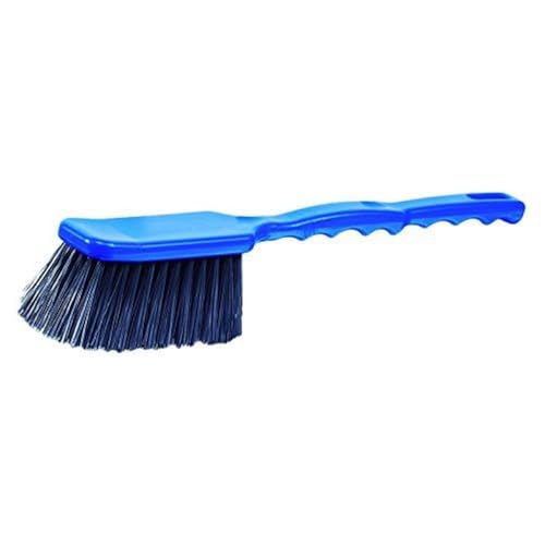 Maya Professional Tools 70233-2 Mehrzweck-Stielbürste mit Metallerkennung, breites Kopfteil, harte Borsten, FBK/Lebensmittelhygiene, 410 mm x 55 mm, Blau von Maya Professional Tools