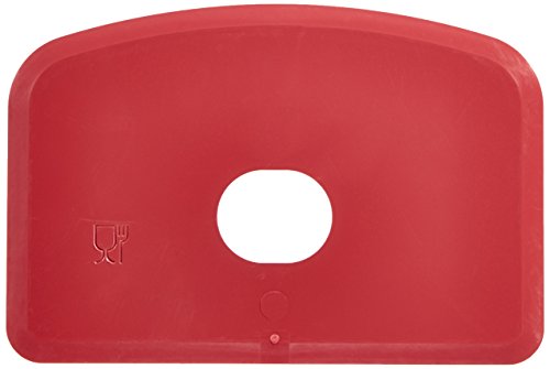 Maya Professional Tools 71910-3 Teigspachtel mit Loch, flexibel, Metall- und Röntgenerkennung, FBK/Lebensmittelhygiene, 146 mm x 98 mm x 1,65 mm, Rot von Maya Professional Tools