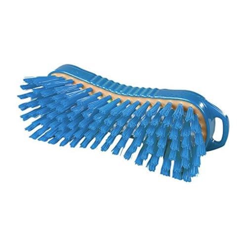 Maya Professional Tools 95063-2 Mehrzweck-Waschbürste, harte Borsten, Befestigungssystem, Harz, 210 mm x 70 mm, Blau von Maya