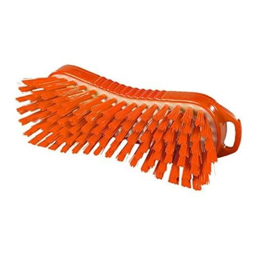 Maya Professional Tools 95063-7 Mehrzweck-Waschbürste, harte Borsten, Befestigungssystem, Harz, 210 mm x 70 mm, Orange von Maya Professional Tools