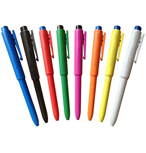 Maya Professionelles Werkzeug J800–4/2 Stift-Detectable für Metalle und X-Ray Normal, einziehbar, Tinte, mit Clip, 25 Stück, gelb Body, blau ink von Maya Professional Tools