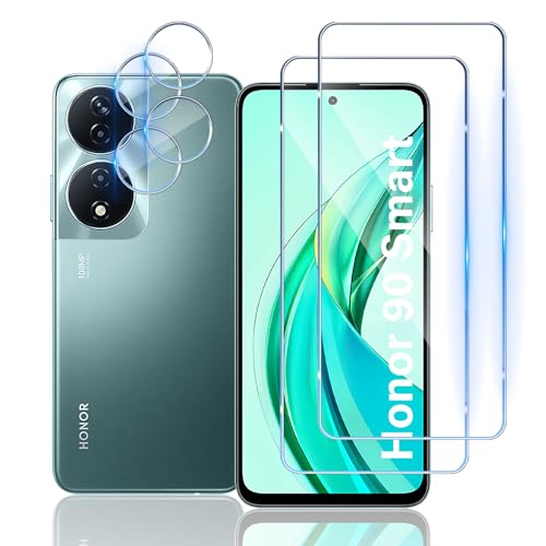 Mayfun Schutzfolie für Honor 90 Smart 5G für Panzerglas, [2+2 Stück] Panzer Schutz Glas und Kamera Schutz, 9H Härte Schutzglas, HD Klar Folie, Anti-Fall Anti-Kratzer Displayschutzfolie von Mayfun