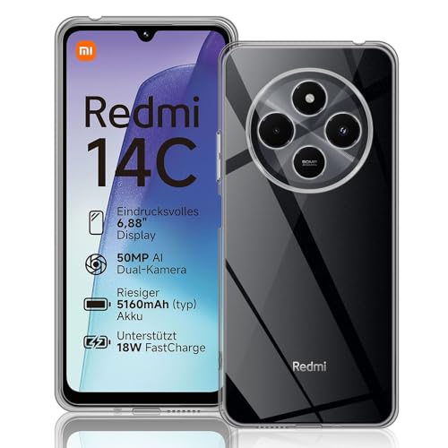 Mayfun Silicone Schutzhülle Kompatibel mit Xiaomi Redmi 14C 4G / Poco C75 / Redmi A4 5G Hülle, Crystal Clear Dünn Handyhülle, Stoßfest Kratzfest Weiche TPU Protector Transparent Case Mayfun Silicone Schutzhülle Kompatibel mit Xiaomi Redmi 14C 4G / Poco C75 / Redmi A4 5G Hülle, Crystal Clear Dünn Handyhülle, Stoßfest Kratzfest Weiche TPU Protector Transparent Case von Mayfun