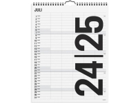 Studie Familiekalender Black and White 5 kolonner 2024/2025 von Mayland-Burde A/S
