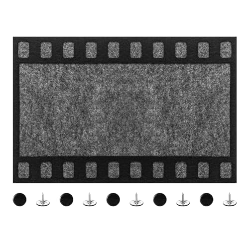 Filmstreifen-Filz-Pinnwand, selbstklebende Pinnwand, Memo-Display-Pad für Wand, dekoratives Bild, gerahmte Tafel, 32,6 x 21,6 cm/13 x 8,5 Zoll, mit Nadeln für Zuhause, Büro, Schule (Robin) von Mayplous
