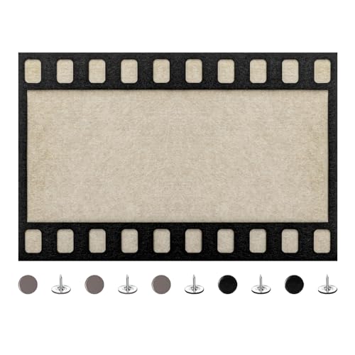 Filmstreifen-Filz-Pinnwand, selbstklebende Pinnwand, Memo-Display-Pad für Wand, dekoratives Bild, gerahmte Tafel, 32,6 x 21,6 cm/13 x 8,5 Zoll, mit Nadeln für Zuhause, Büro, Schule (Rex) von Mayplous