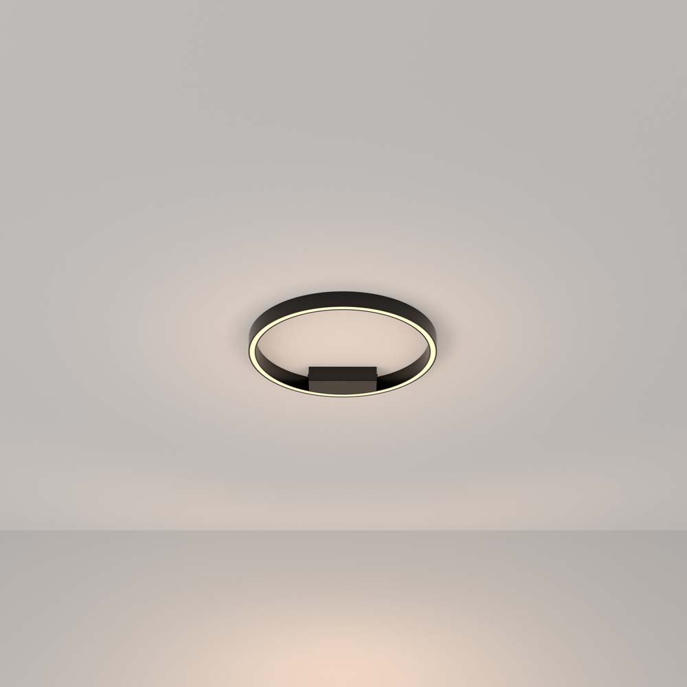 LED Deckenleuchte, Metall schwarz, Ring Design, D 40 cm von Maytoni
