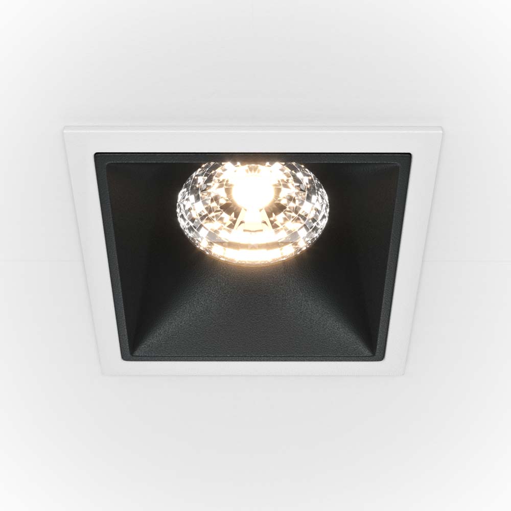 LED Einbauleuchte, ALU, Weiß Schwarz, L 8,5 cm, Eckig von Maytoni