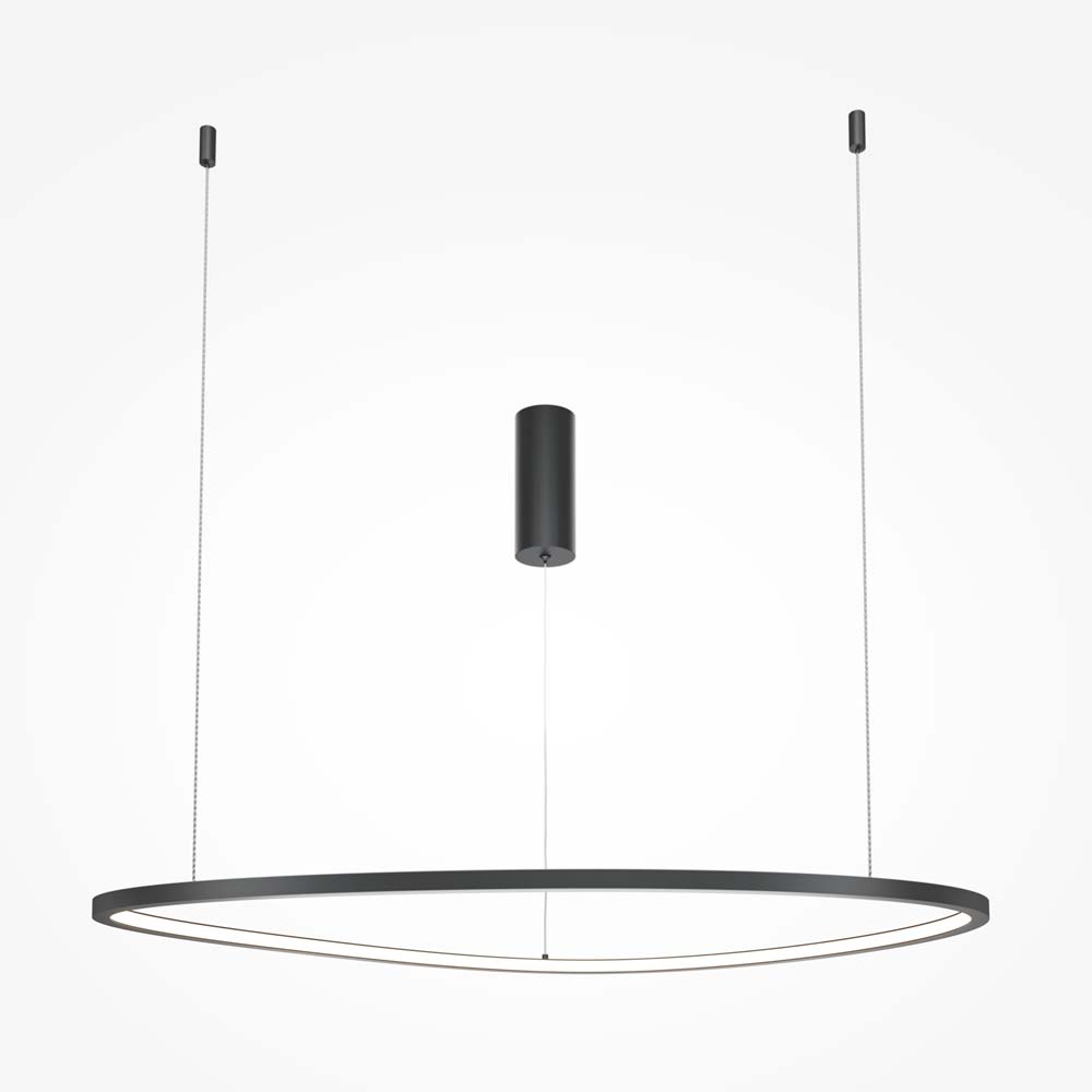 LED Hängeleuchte, Alu, schwarz, Ring-Design, D 80 cm von Maytoni