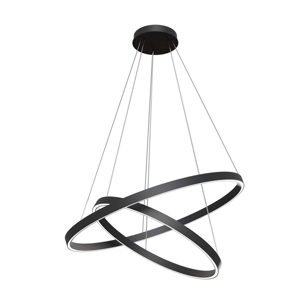LED Hängeleuchte, Alu schwarz, verstellbare Ringe, H 120 cm von Maytoni