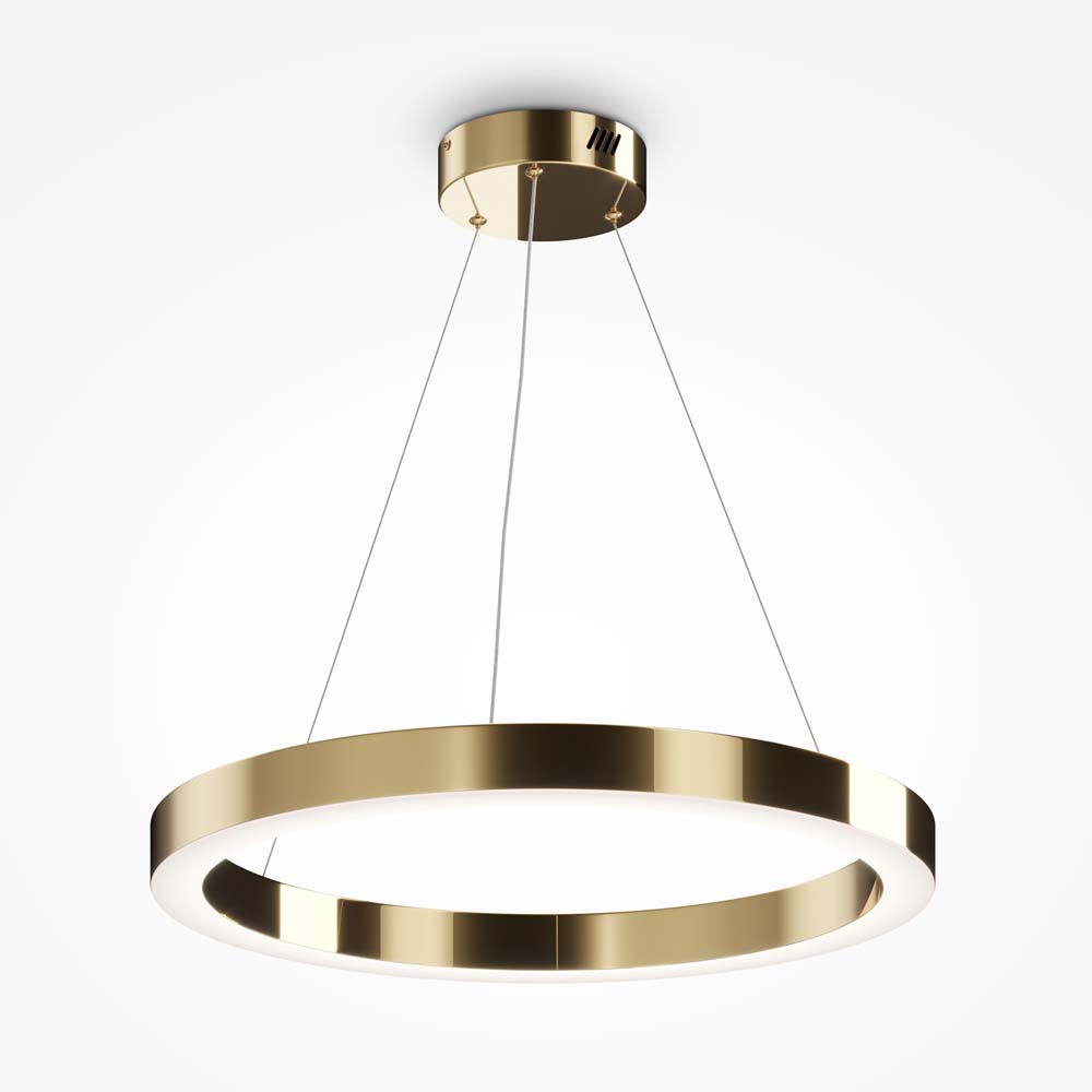 LED Pendelleuchte, Alu, messing, Ring Design, H 180 cm von Maytoni