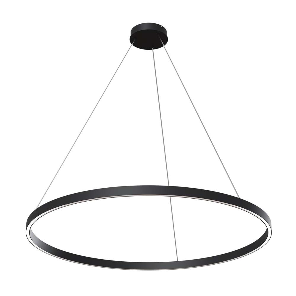 LED Pendelleuchte, schwarz, Ringe verstellbar H 120 cm von Maytoni