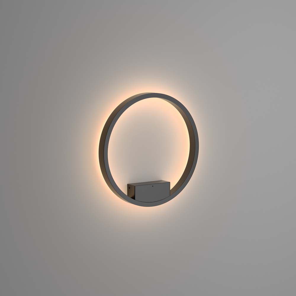 LED Wandleuchte, Aluminium schwarz, D 40 cm von Maytoni