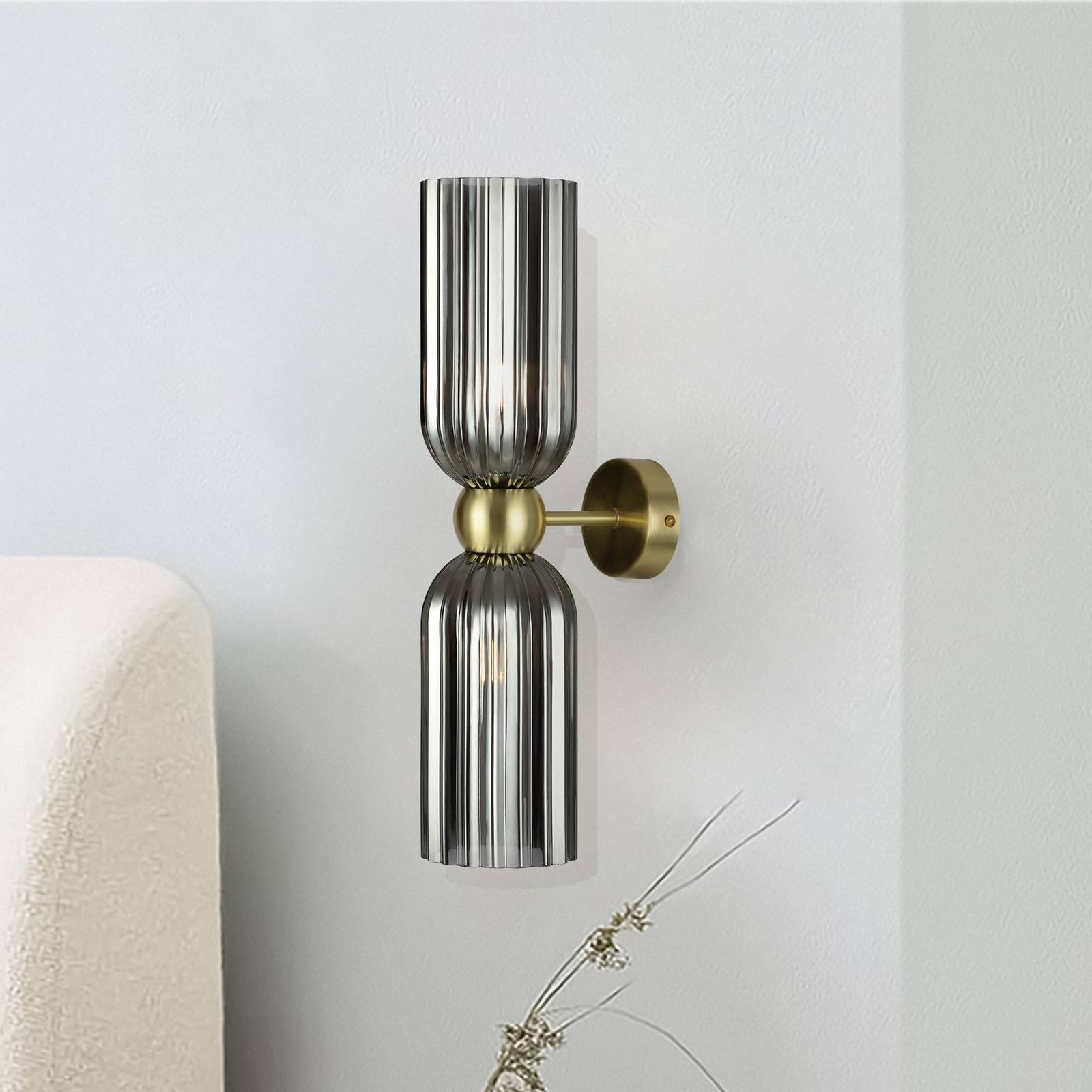 Maytoni Wandleuchte Antic, 2-flammig, gold/grau, Glas Maytoni Wandleuchte Antic, 2-flammig, gold/grau, Glas von Maytoni