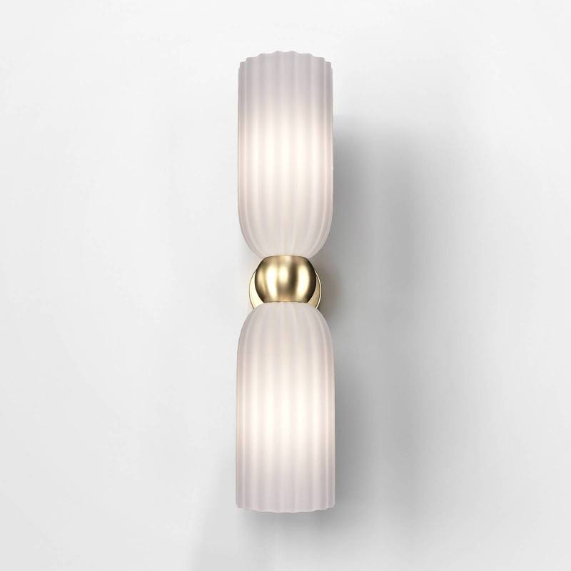 Maytoni Wandleuchte Antic, 2-flammig, gold/weiß, Glas von Maytoni