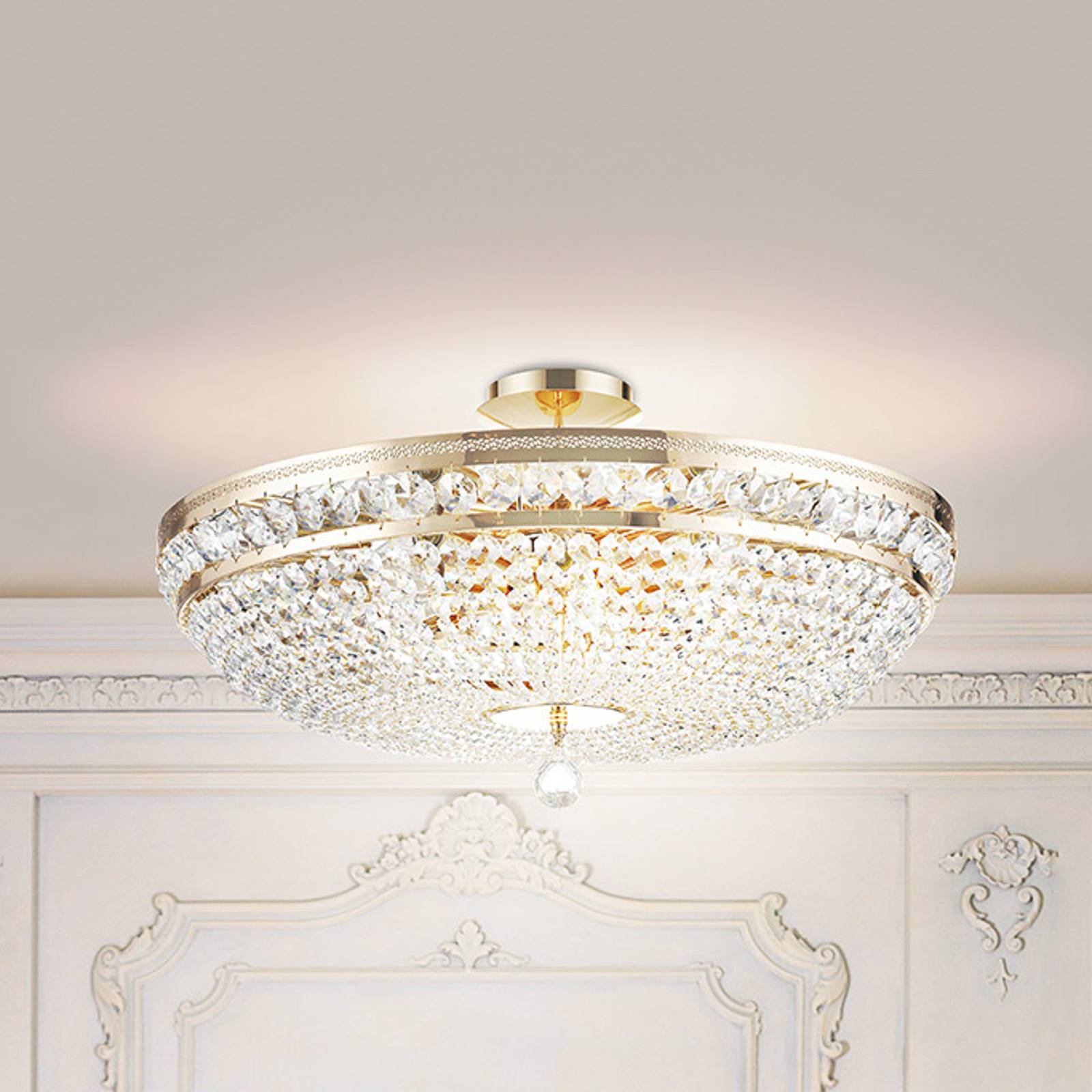 Maytoni Deckenleuchte Ottilia, Ø 65 cm, goldfarben, Kristall Maytoni Deckenleuchte Ottilia, Ø 65 cm, goldfarben, Kristall von Maytoni