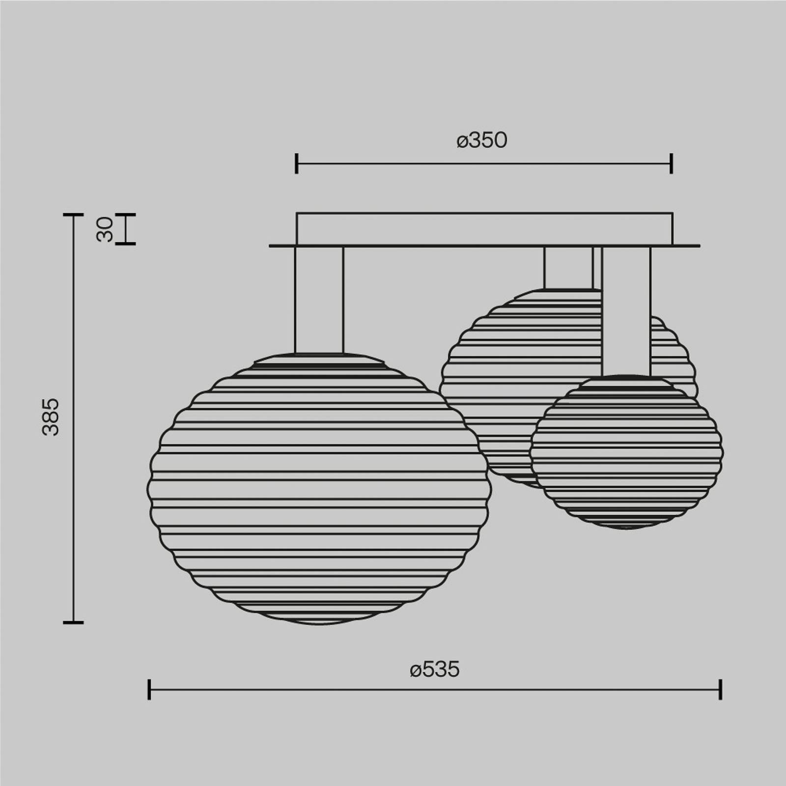 Maytoni Deckenleuchte Reels, 3-flg., schwarz / rauch, Glas Maytoni Deckenleuchte Reels, 3-flg., schwarz / rauch, Glas von Maytoni