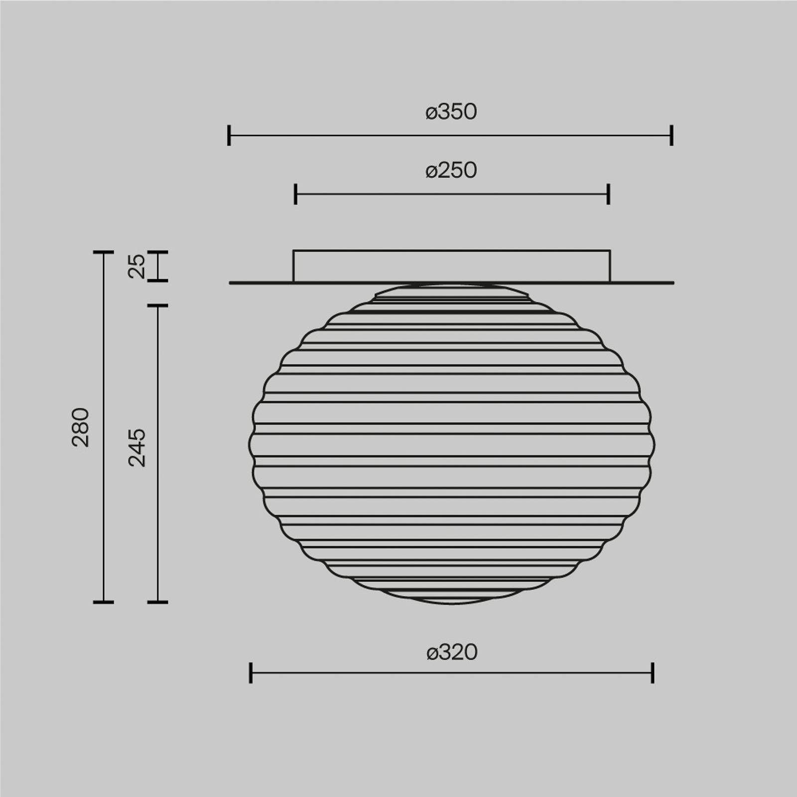 Maytoni Deckenleuchte Reels, schwarz / grau, Ø 35 cm, Glas Maytoni Deckenleuchte Reels, schwarz / grau, Ø 35 cm, Glas von Maytoni