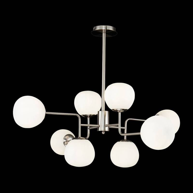 Maytoni Hängelampe Erich, nickelfarben, Glas/Metall, 8-flg. von Maytoni