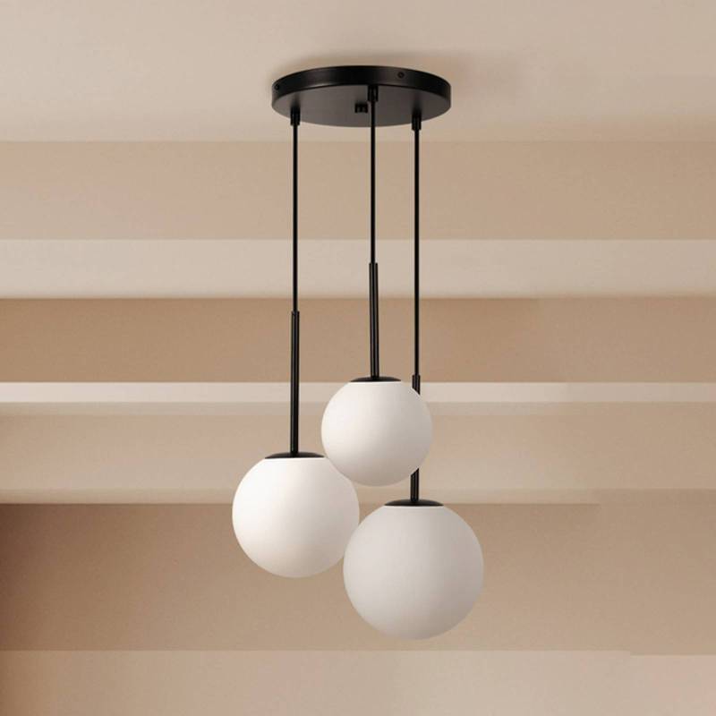 Maytoni Hängelampe Basic form, schwarz, Ø 40 cm, 3-flg. Glas von Maytoni