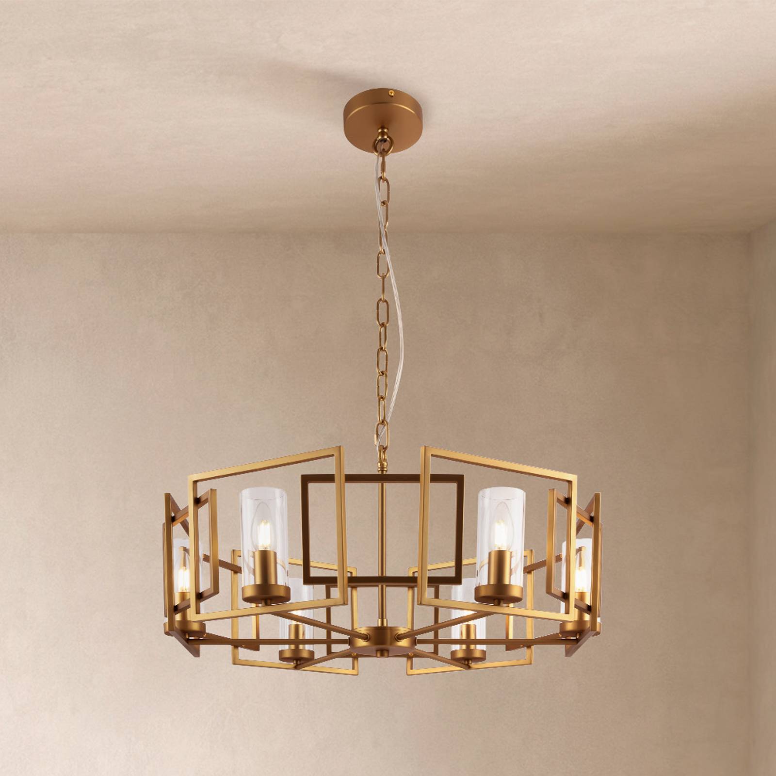 Maytoni Hängeleuchte Bowi, Ø 65,6 cm, goldfarben, 6 x E14 Maytoni Hängeleuchte Bowi, Ø 65,6 cm, goldfarben, 6 x E14 von Maytoni