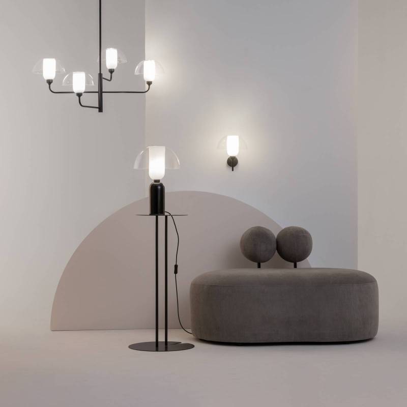 Maytoni Hängeleuchte Memory, 4-flg., schwarz, Keramik, Glas von Maytoni
