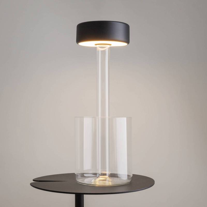 Maytoni LED-Akkutischleuchte AI Collaboration, Glas, schwarz von Maytoni